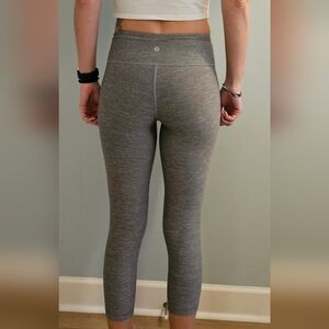 NWOT Lululemon Gray High-Waisted Leggings.